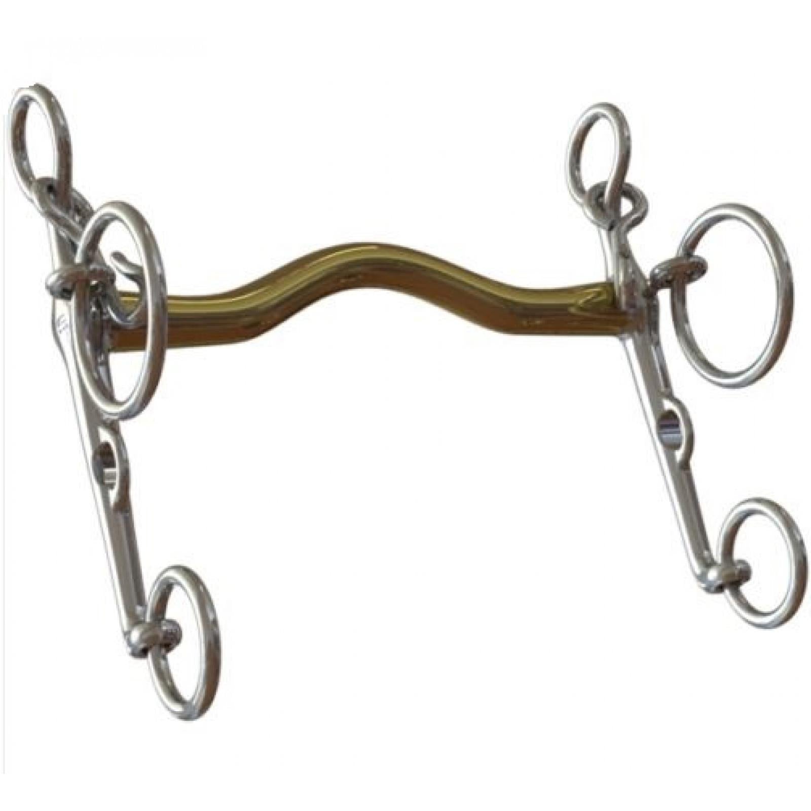 Neue Schule Slimma Show Pelham Horse Bit - Loose Ring, Single Mouthpiece Pelham for Double Bridle Illusion