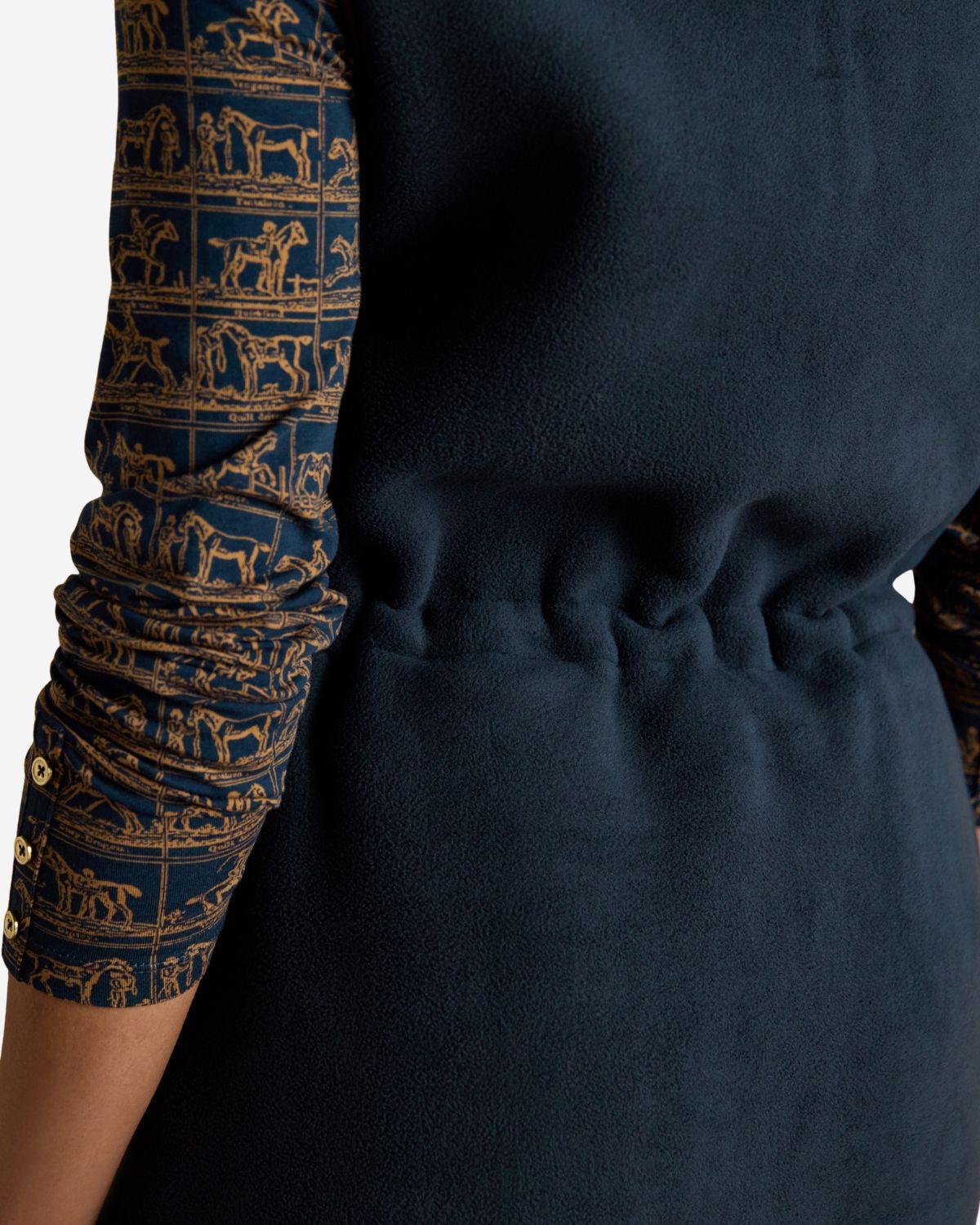 Joules Heritage Navy Blue Longline Fleece Gilet