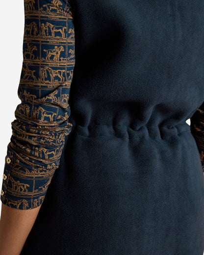 Joules Heritage Navy Blue Longline Fleece Gilet