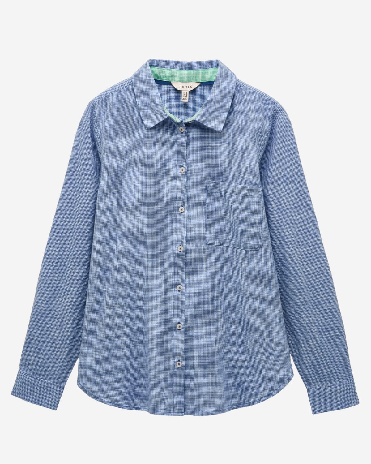 Joules Ida Blue Puppytooth Long Sleeve Cotton Shirt | Equiflair