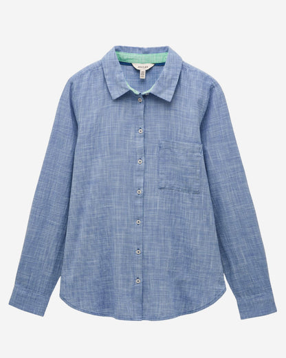Joules Ida Blue Puppytooth Long Sleeve Cotton Shirt | Equiflair