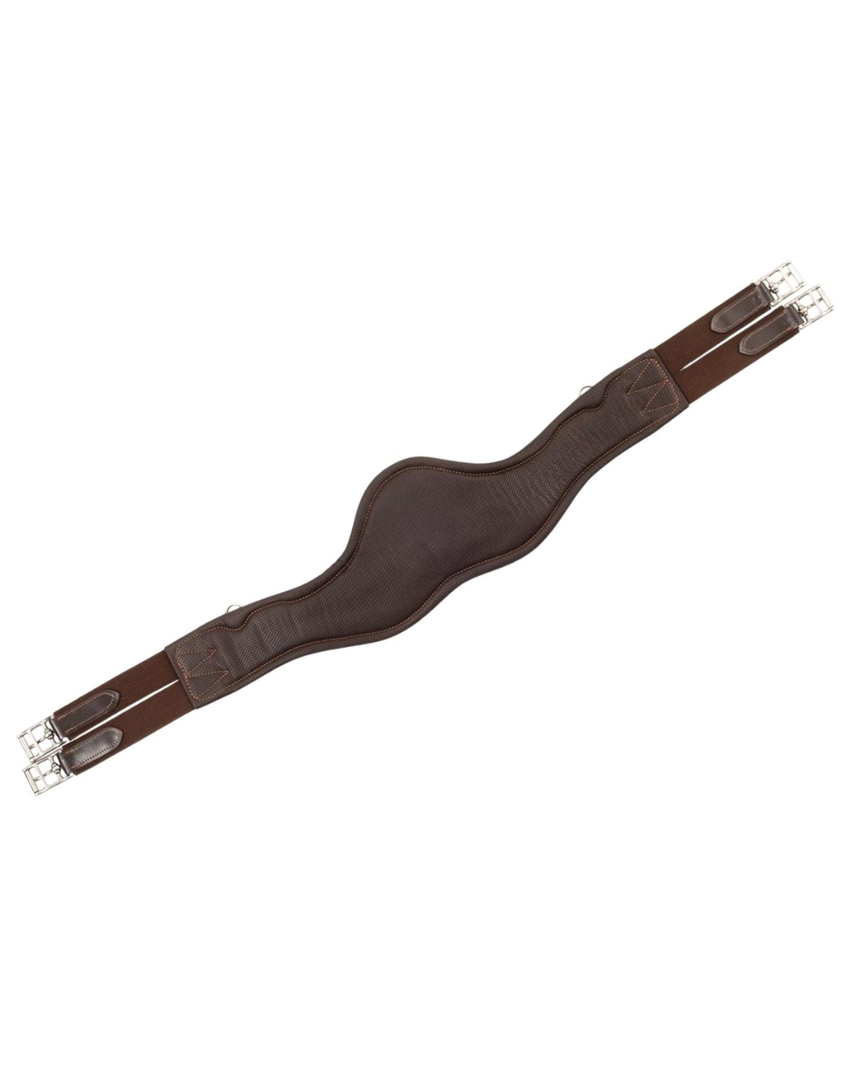 Equestro Shaped Leather Jumping Girth Dark Brown