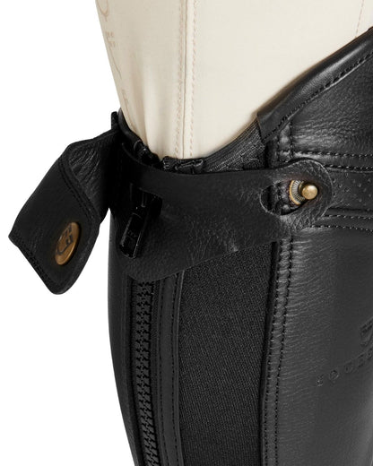 Equestro Unisex Gaiters Perforated Leather Maximum Comfort Black | Equiflair
