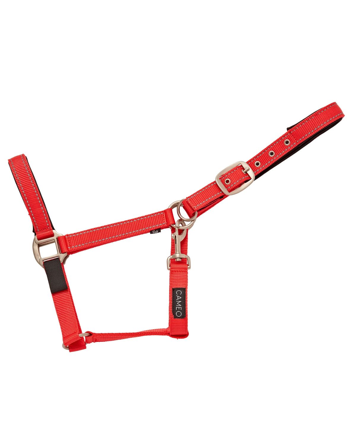 CAMEO Safety Headcollar - Red Reflective Field Safe Horse Halter with Neoprene Padding for Equestrian Safety