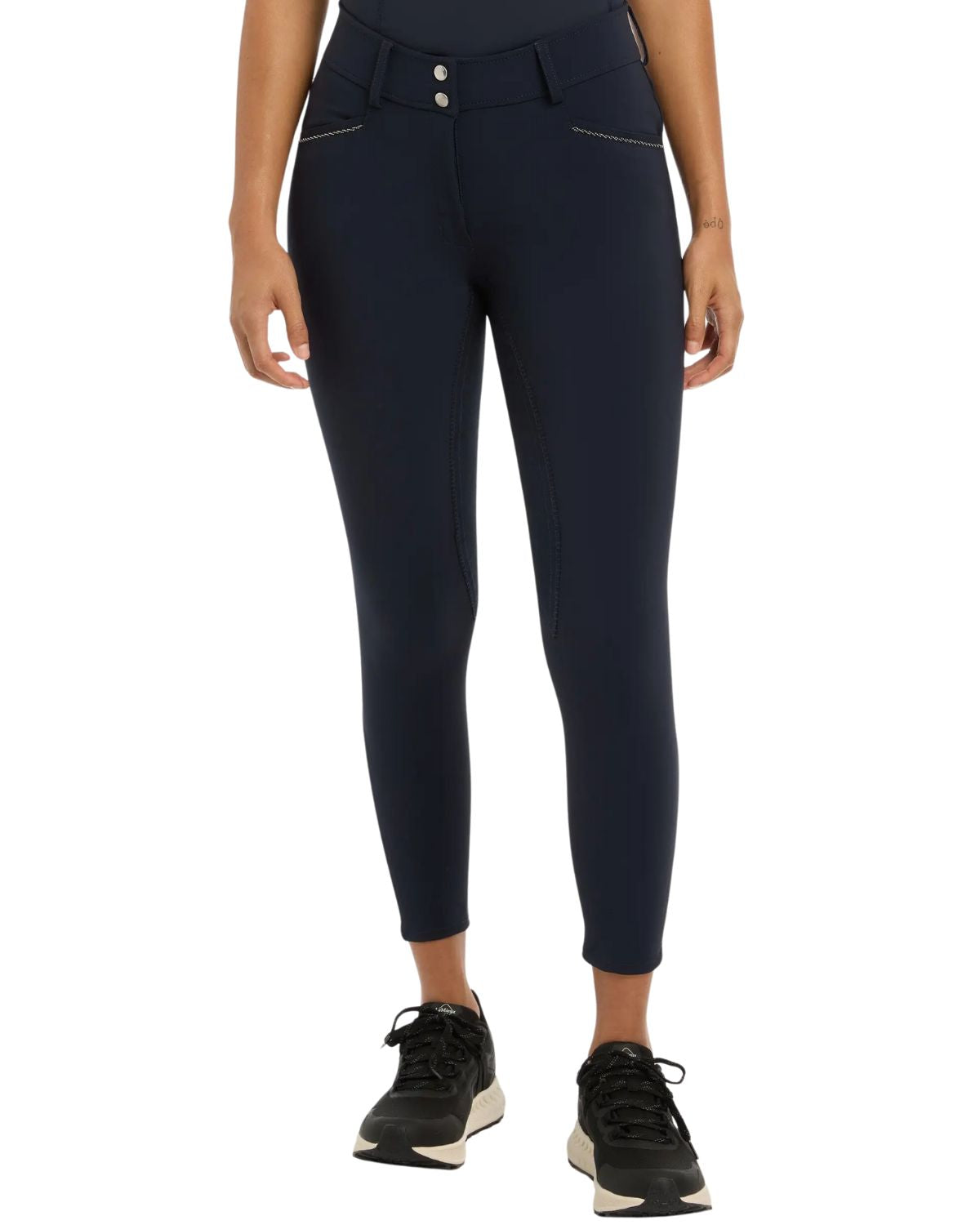 LeMieux Victoria Breech: Navy Riding Tights with Suede Seat for Dressage - Shop Equiflair