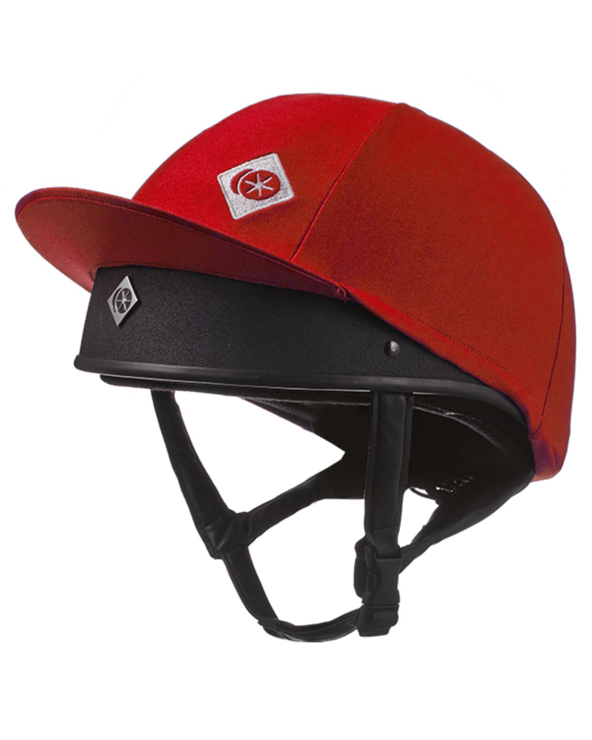 Charles Owen Traditional Red Riding Helmet Silk - Equestrian Style & Protection