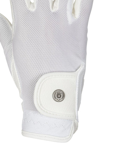 Equestro Unisex Gloves In Technical Fabric And Mesh White