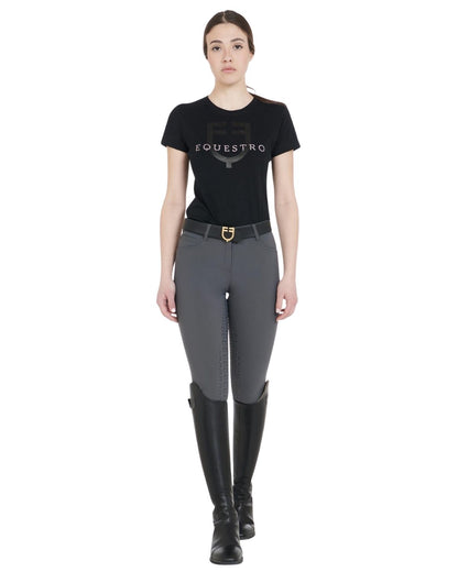 Equestro Women's Full Grip Slim Fit Breeches Asphalt