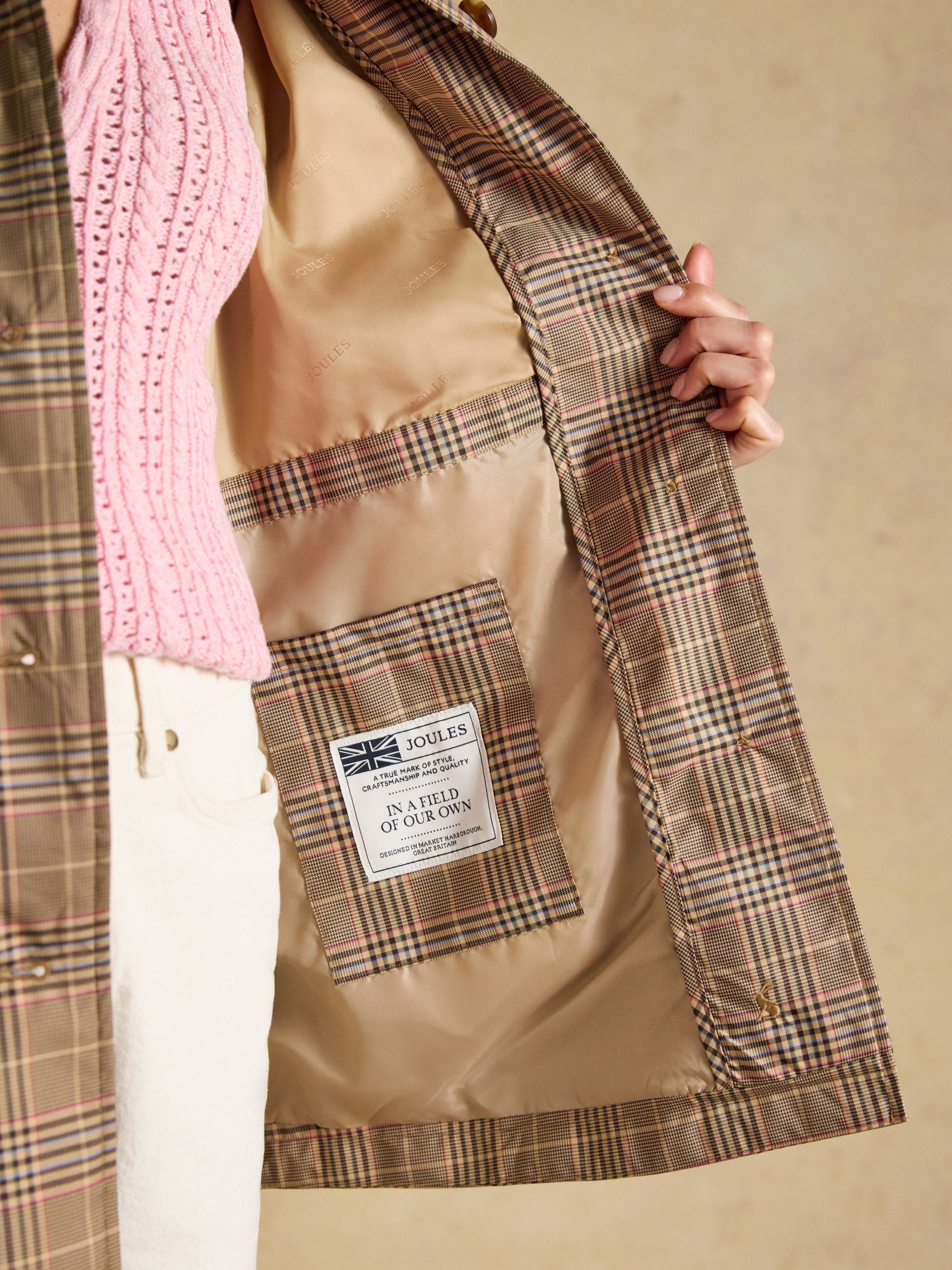 Women's Joules Rainmore Waterproof Button Through Raincoat