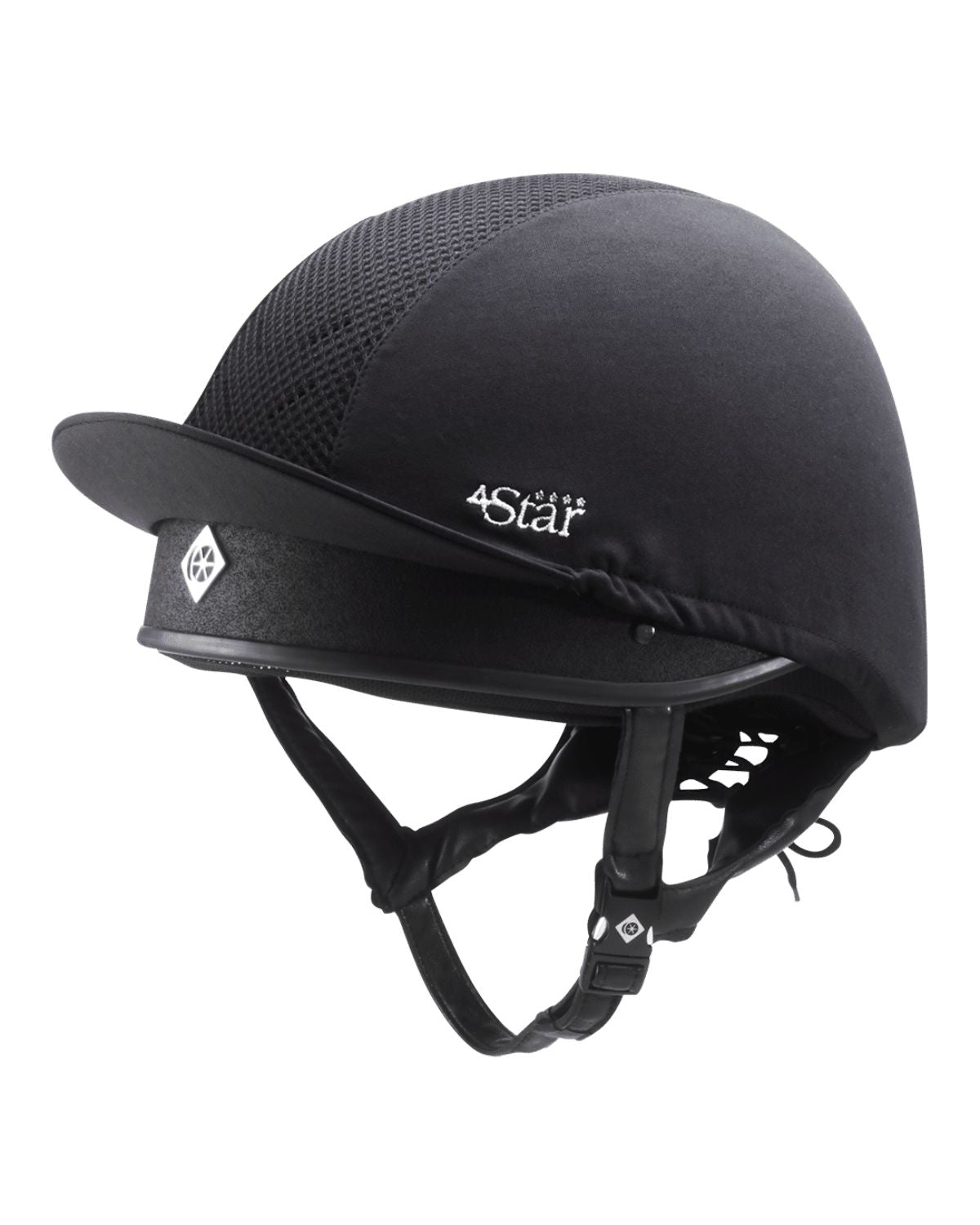 Charles Owen 4 Star Black Vented Silk Equestrian Helmet | Equiflair