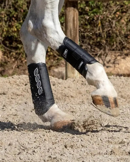 LEMIEUX CARBON AIR XC HIND BOOTS: Horse Leg Protection for Cross Country Riding, Close up view