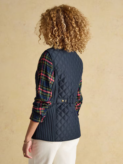 Joules Minx Showerproof Diamond Quilted Gilet Navy