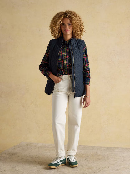 Joules Minx Showerproof Diamond Quilted Gilet Navy