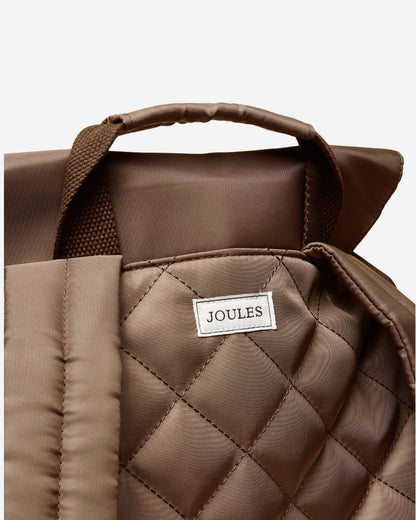 Joules Cambeck Mocha Rucksack: Quilted Detail, Adjustable Straps, Stylish Backpack