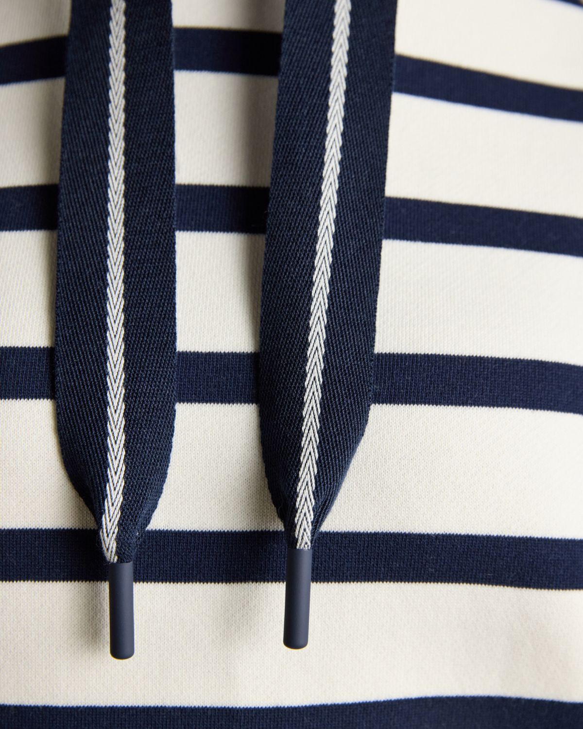 Joules Milbourne Cream & Navy Striped Cotton Blend Hoodie