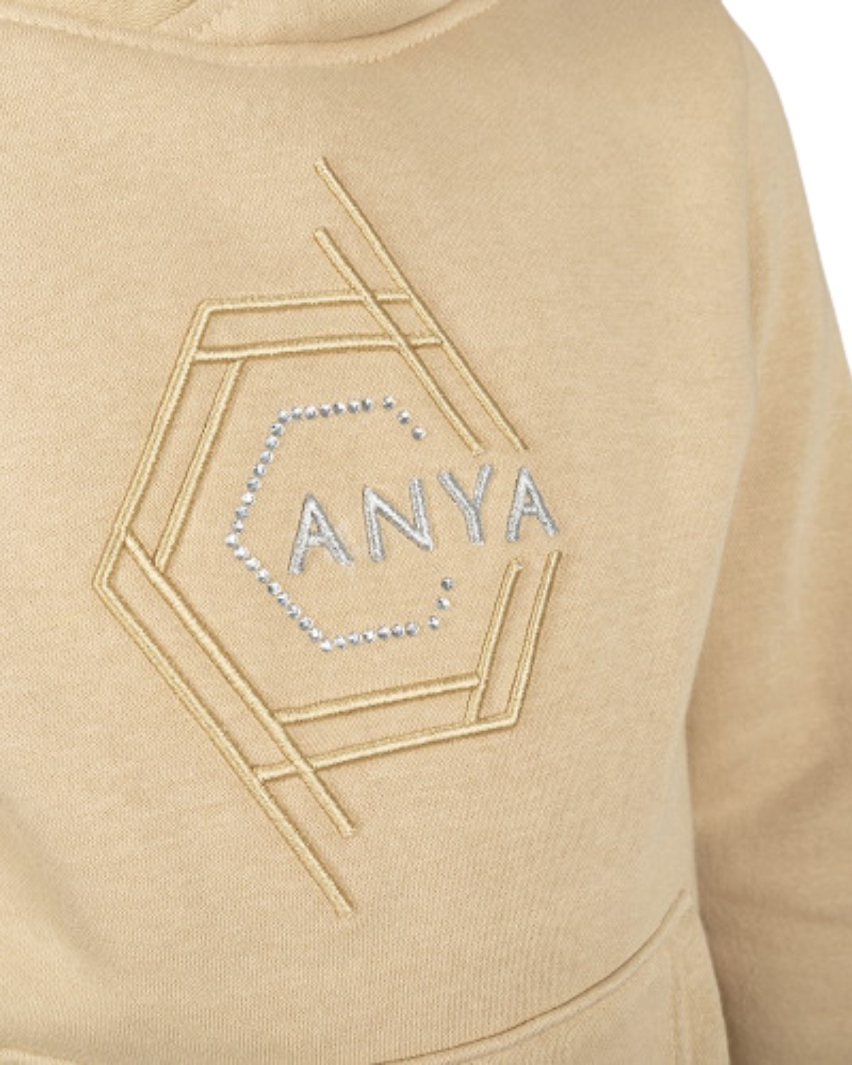COLDSTREAM X ANYA DIAMANTE HOODIE CHAMPAGNE: Equestrian Hoodie with Diamante Logo for Aspiring Athletes. #Coldstream #Equestrian