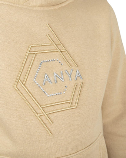 COLDSTREAM X ANYA DIAMANTE HOODIE CHAMPAGNE: Equestrian Hoodie with Diamante Logo for Aspiring Athletes. #Coldstream #Equestrian