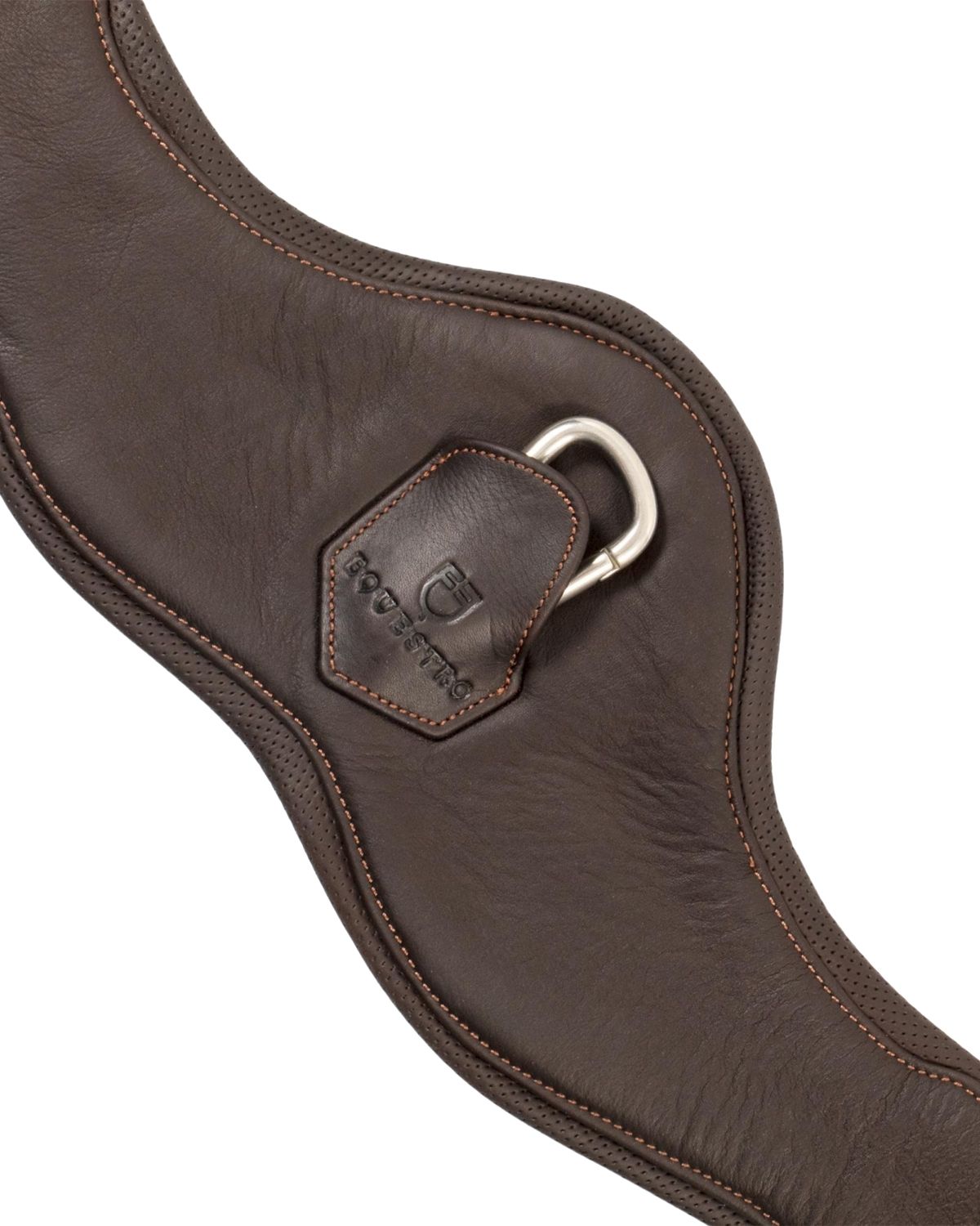 Equestro Shaped Leather Jumping Girth Dark Brown