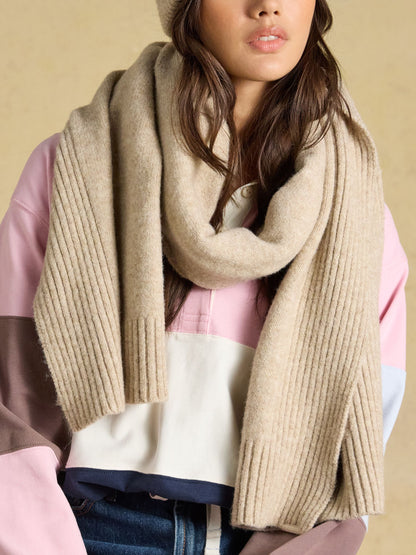 Women's Joules Oatmeal Fine Knit Scarf