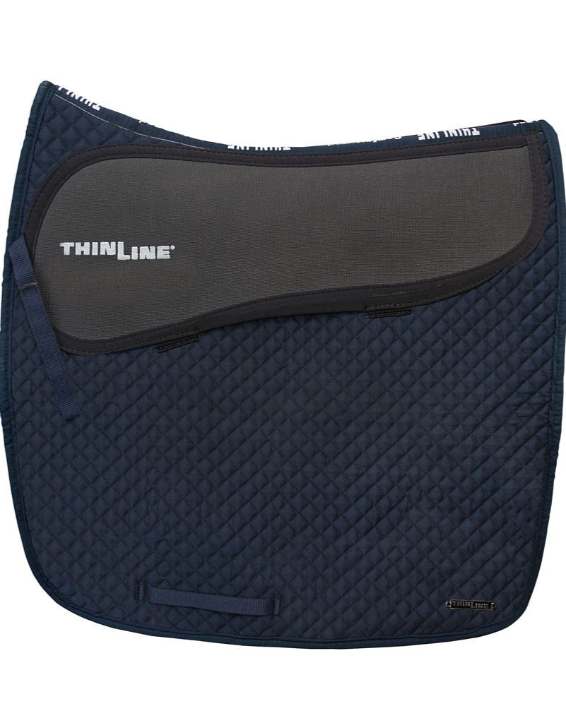 ThinLine Dressage Saddle Pad Navy - Shock Absorbing Non-Slip Equestrian Pad