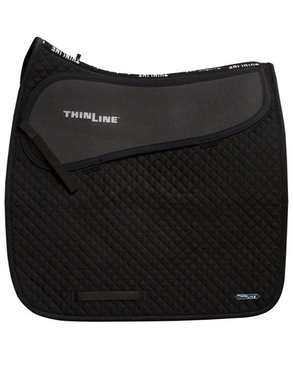 Black ThinLine Dressage Saddle Pad: Comfortable & Shock Absorbing Equestrian Equipment for Horseback Riding