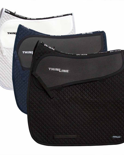 ThinLine Dressage Saddle Pads: White, Navy, Black. Horse Riding Equine Gear