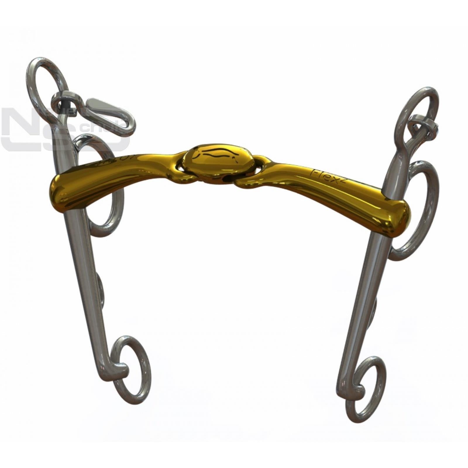 NEUE SCHULE Turtle Top Flex Pelham Horse Bit - Double Jointed for Comfort & Control