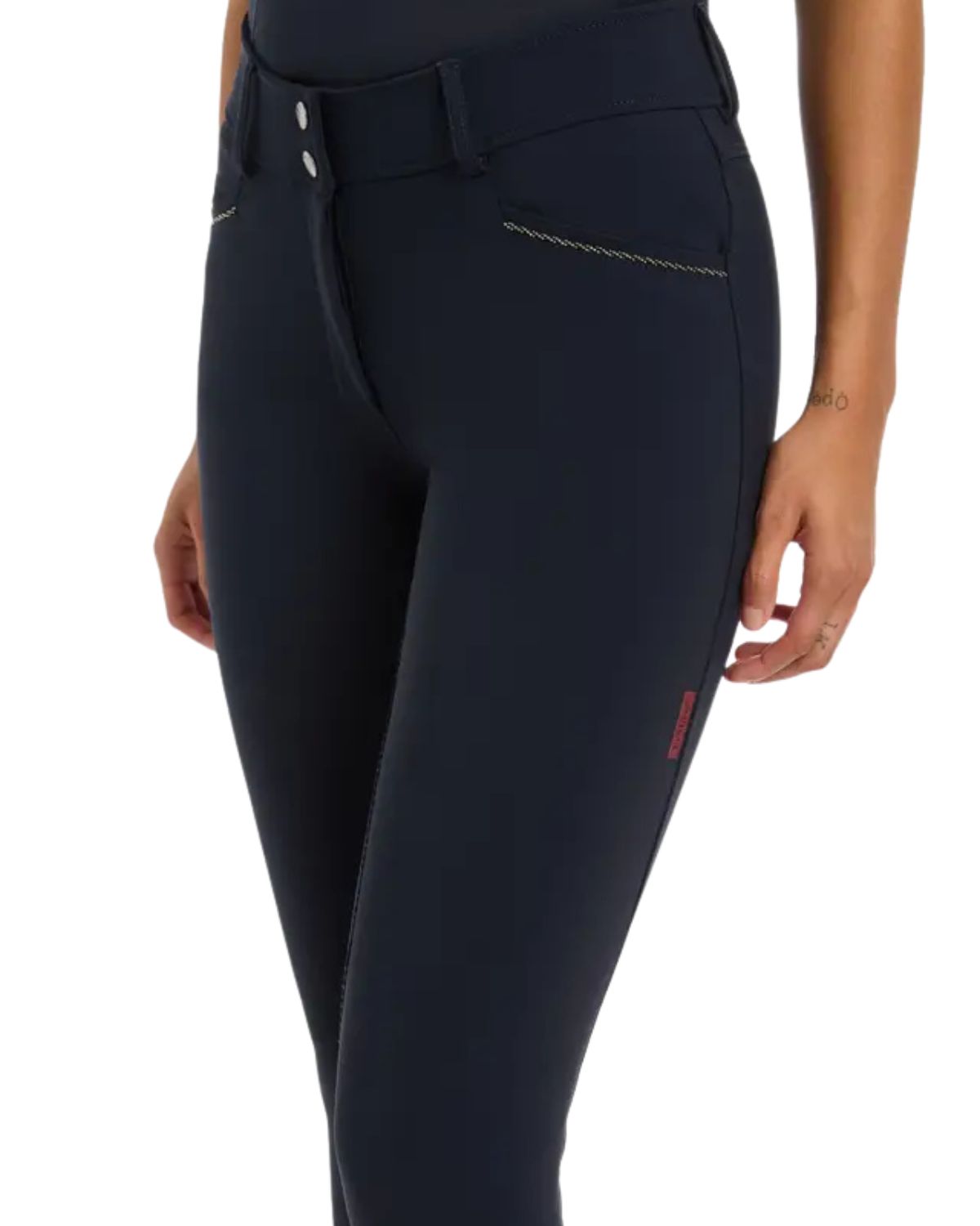 LEMIEUX Victoria Navy Dressage Breeches: Suede Seat, High-Waisted Riding Pants.