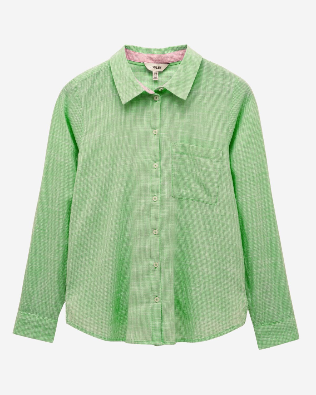 Joules Ida Green Puppytooth Long Sleeve Cotton Shirt | Equiflair