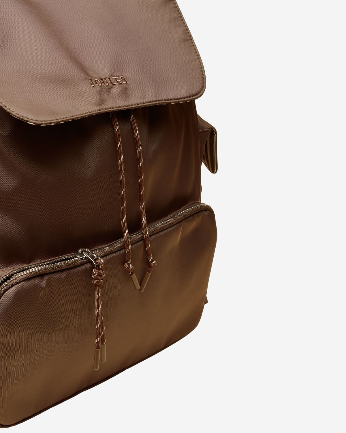 JOULES Cambeck Mocha Rucksack - Fashionable Backpack with Adjustable Straps & Side Pockets