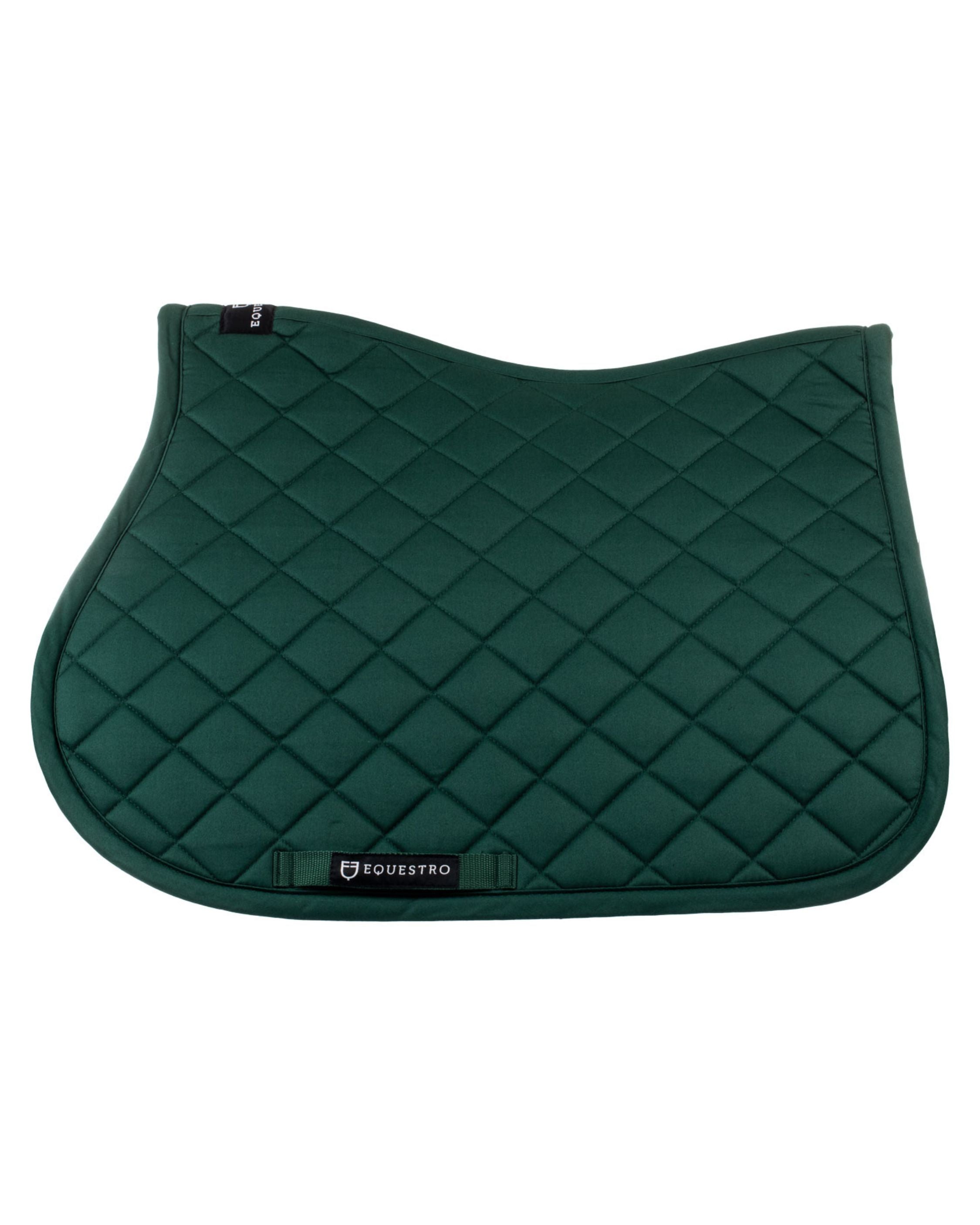 Equestro Green Cotton Jumping Saddle Pad for Horses - Anatomical, Breathable