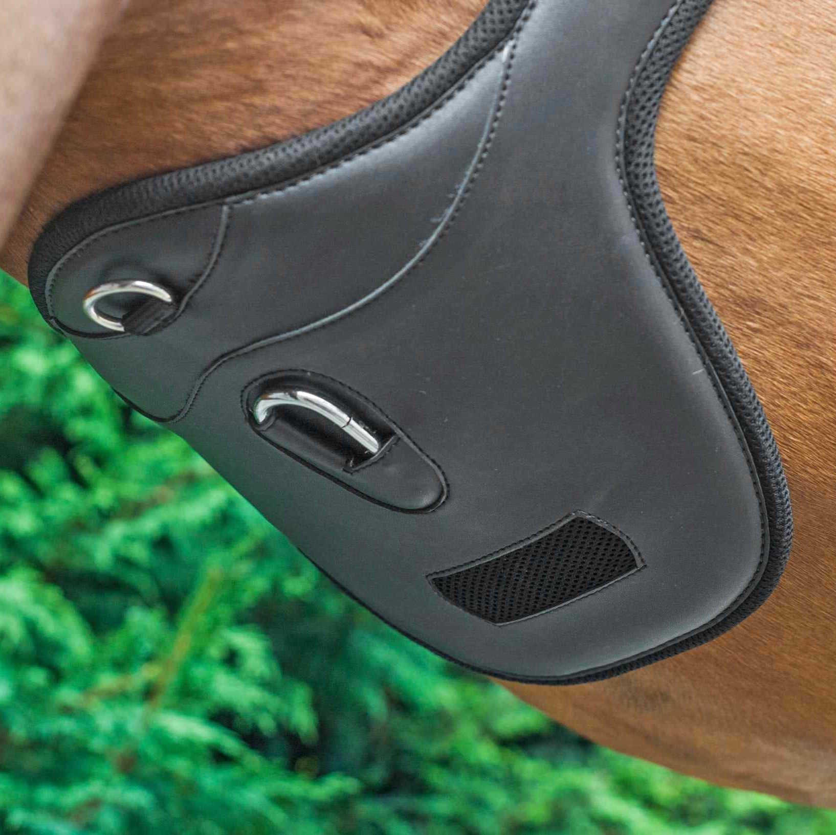 Apollo Air Breathe Anatomic Stud Girth Brown for Horses - Breathable, Comfortable Stud Guard, Equiflair