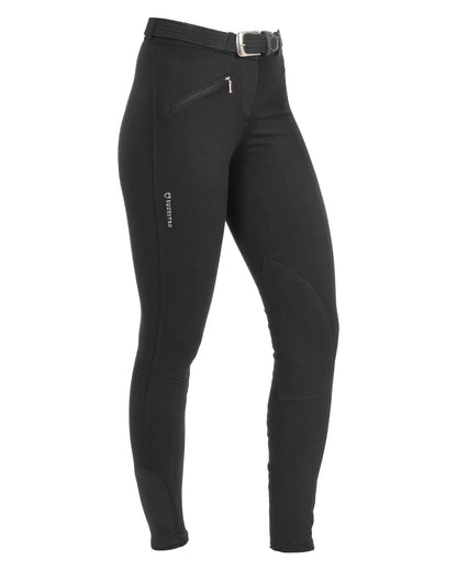 Equestro Selene Model Woman Breeches In Stretch Cotton Black - Riding Legwear Clothing 40