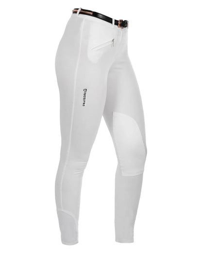 Equestro Selene Model Woman Breeches In Stretch Cotton White - Riding Legwear Clothing on-sale 38