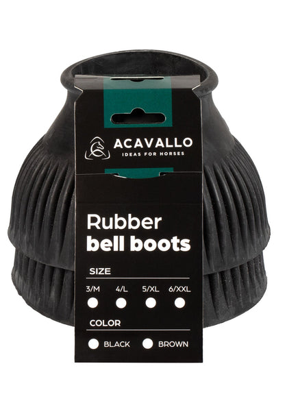 Acavallo Rubber Bell Boots With Logo (Sold In Pairs) Black