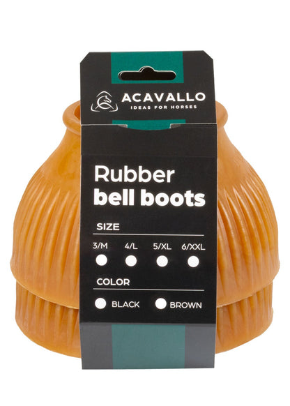 Acavallo Rubber Bell Boots With Logo (Sold In Pairs) Brown