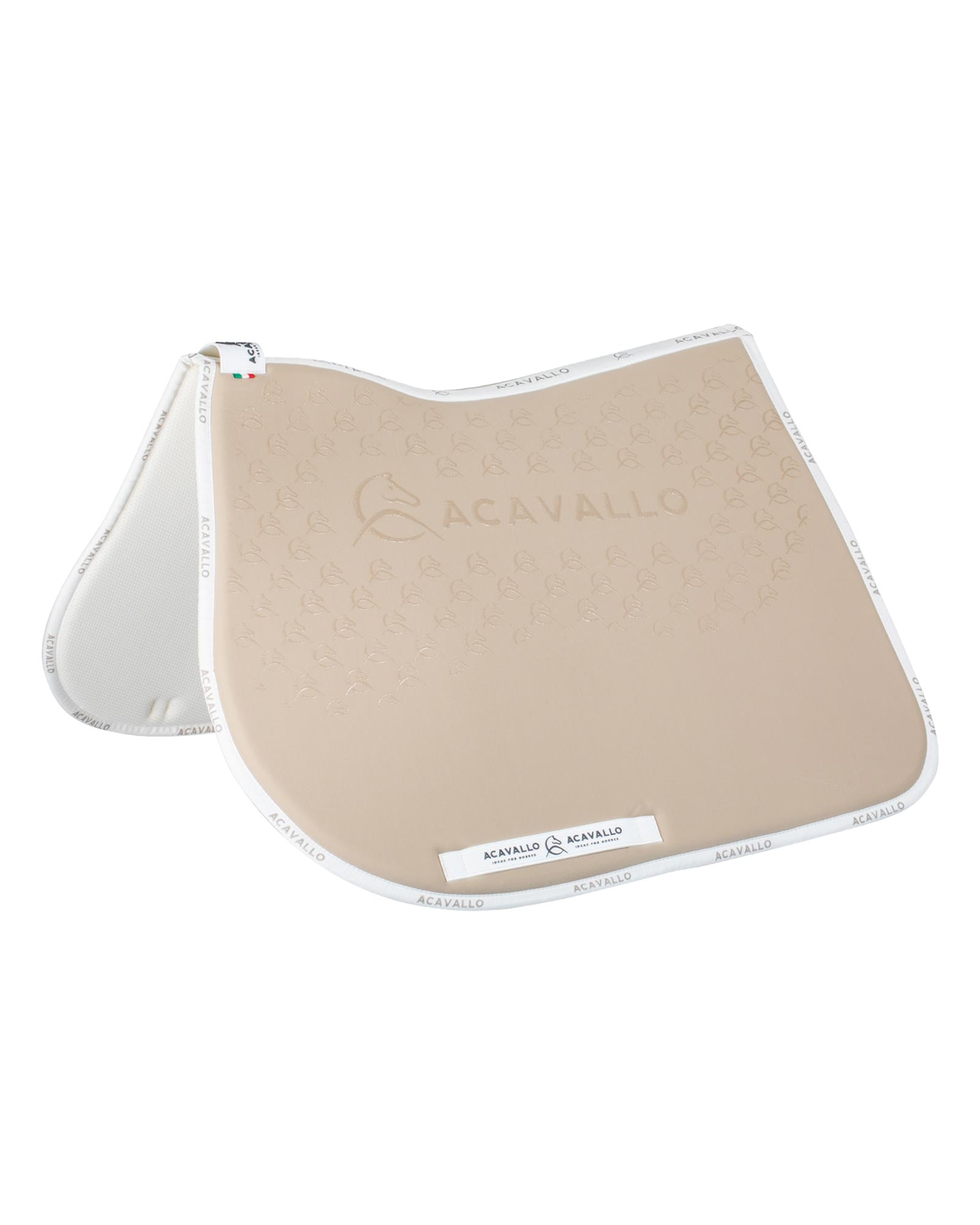 Acavallo Jumping Saddle Pad CW-CS Bamboo Silicone Grip Sand/White