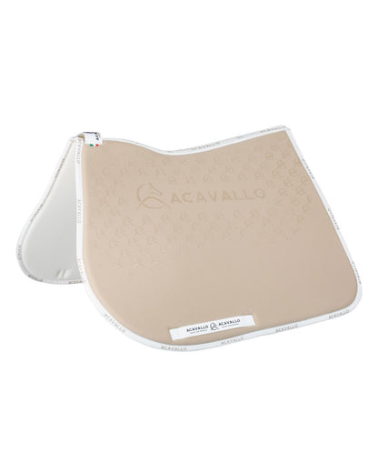 Acavallo Jumping Saddle Pad CW-CS Bamboo Silicone Grip Sand/White