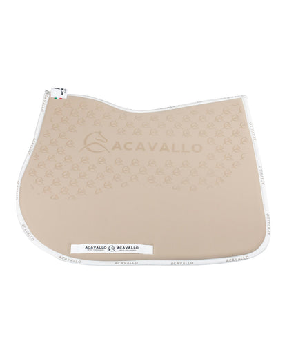 Acavallo Jumping Saddle Pad CW-CS Bamboo Silicone Grip Sand/White