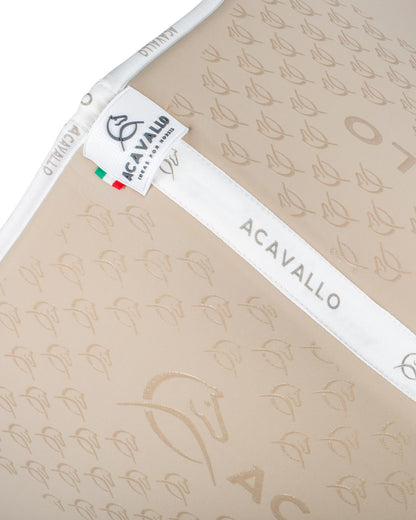 Acavallo Jumping Saddle Pad CW-CS Bamboo Silicone Grip Sand/White