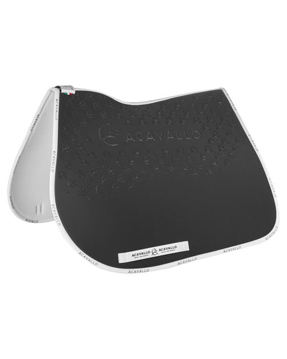 Acavallo Jumping Saddle Pad CW-CS Bamboo Silicone Grip Smoke Dore/White