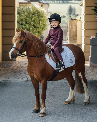 EQUIDRY Water Repellent Leggings Full Seat Children's Plum/Black