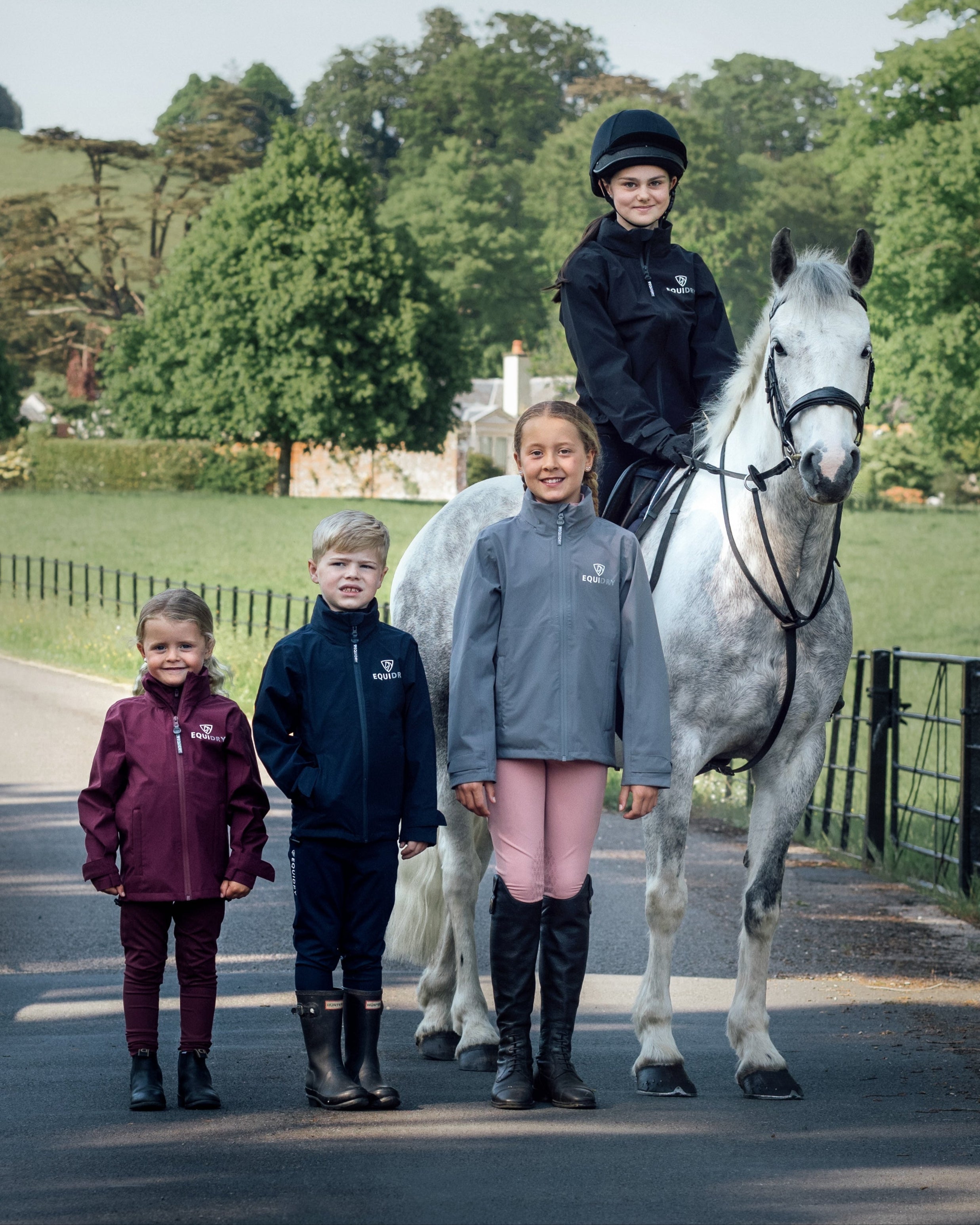 EQUIDRY Nimbus Waterproof Pack Away Jacket Children's Navy