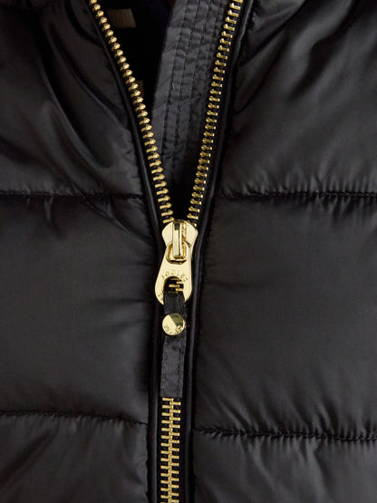 Joules Hadlow Black Showerproof Padded Coat with Hood