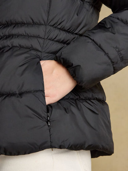 Joules Hadlow Black Showerproof Padded Coat with Hood
