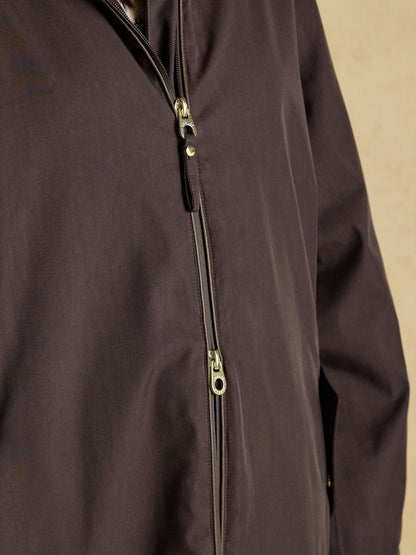 Joules Coverall Brown Oversized Fleece Lined Waterproof Coat