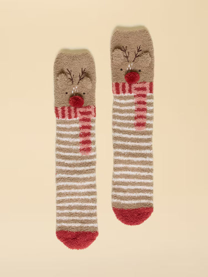 Joules Fluffy Reindeer Brown