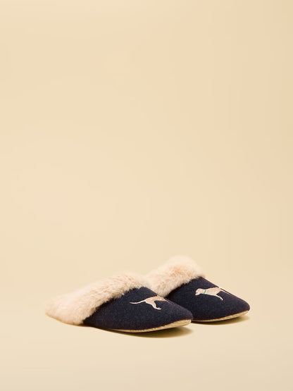 Joules Slippet Luxe Navy Dog Slippers