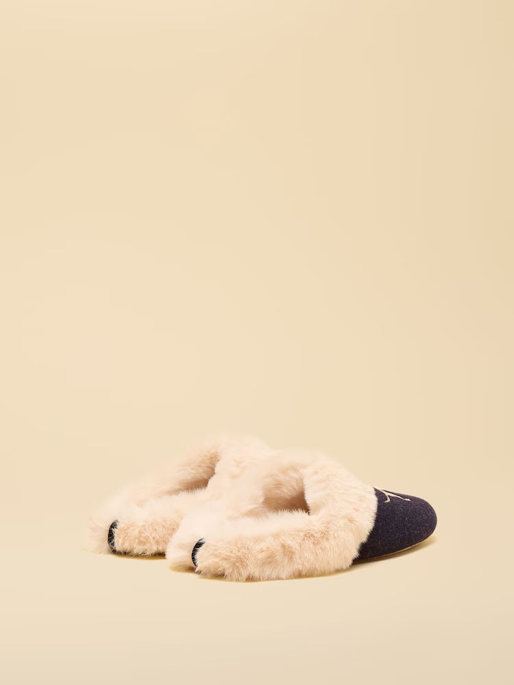Joules Slippet Luxe Navy Dog Slippers
