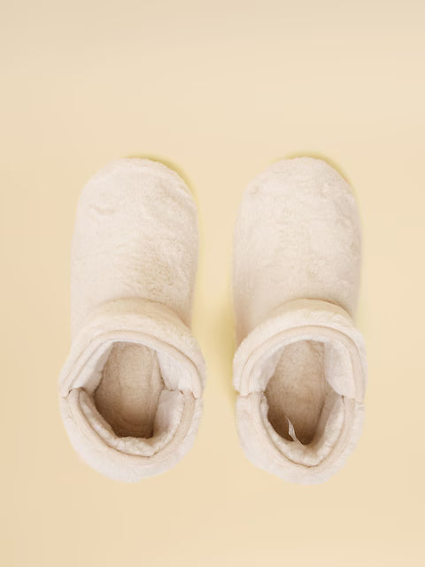 Joules Cabin Luxe Cream Slipper Boot